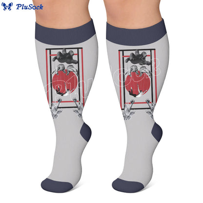 Plusock Plus Size Alzheimer's Print Compression Socks - image 3