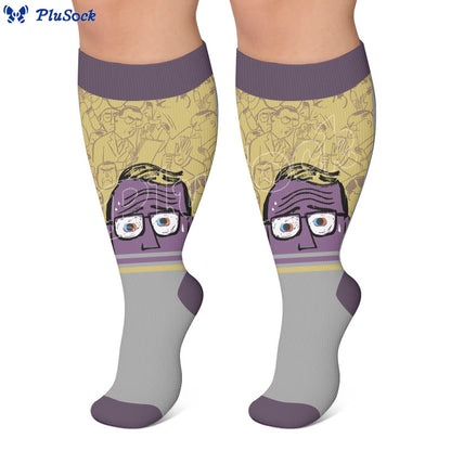 Plusock Plus Size Alzheimer's Print Compression Socks - image 2