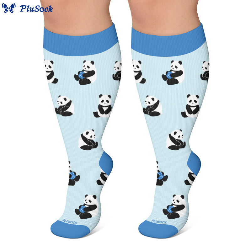 Plusock Plus Size Panda Bunny Compression Socks - image 3