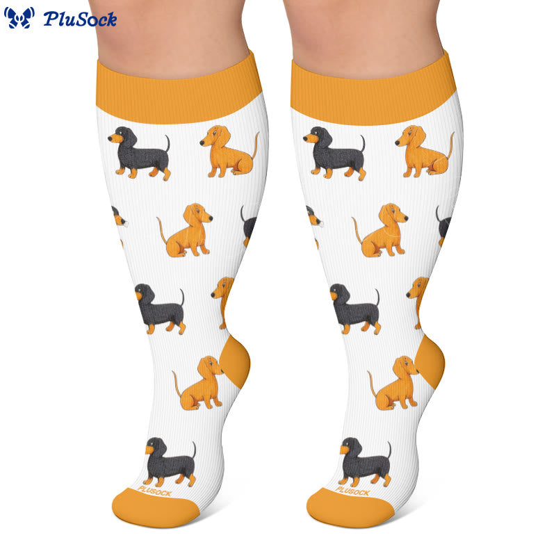 Plusock Plus Size Bunny Panda Dachshund Compression Socks - image 4