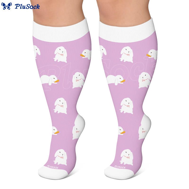 Plusock Plus Size Bunny Panda Dachshund Compression Socks - image 2