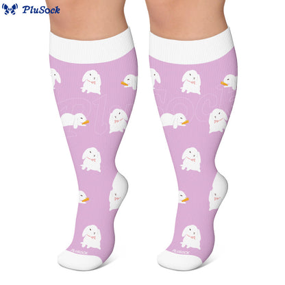 Plusock Plus Size Bunny Panda Dachshund Compression Socks - image 2