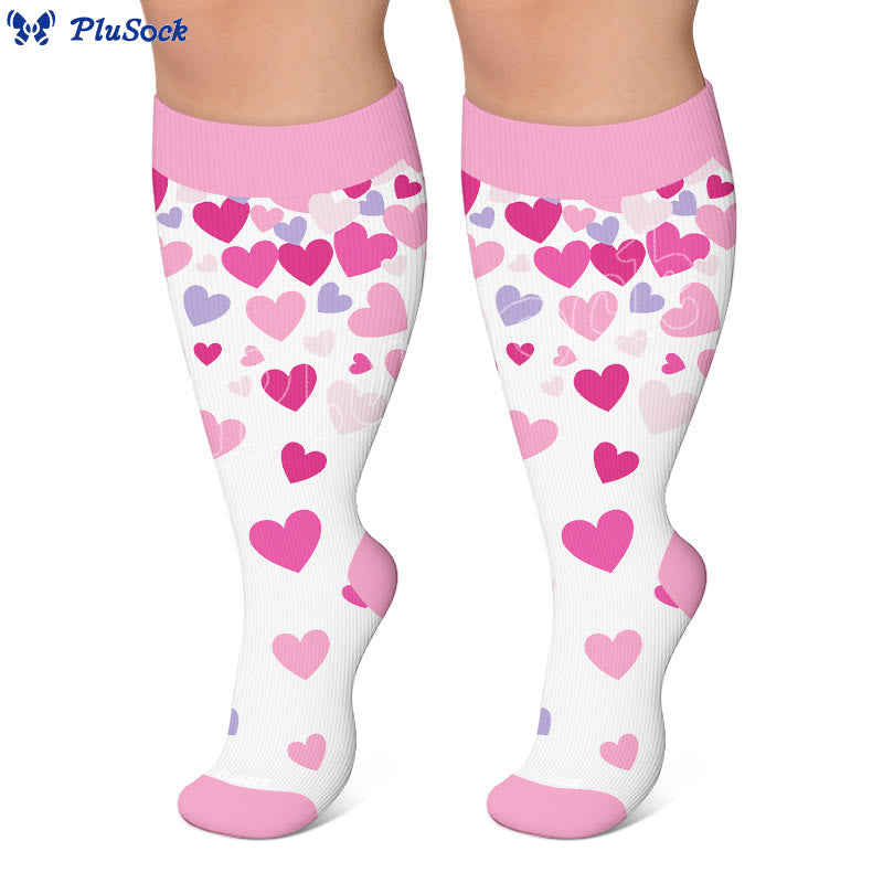 Plusock Plus Size Playful Smile Heart Compression Socks - image 4