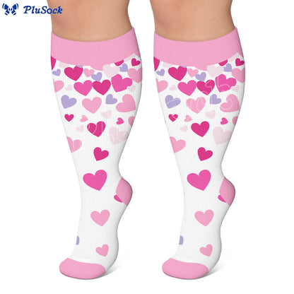 Plusock Plus Size Playful Smile Heart Compression Socks - image 4