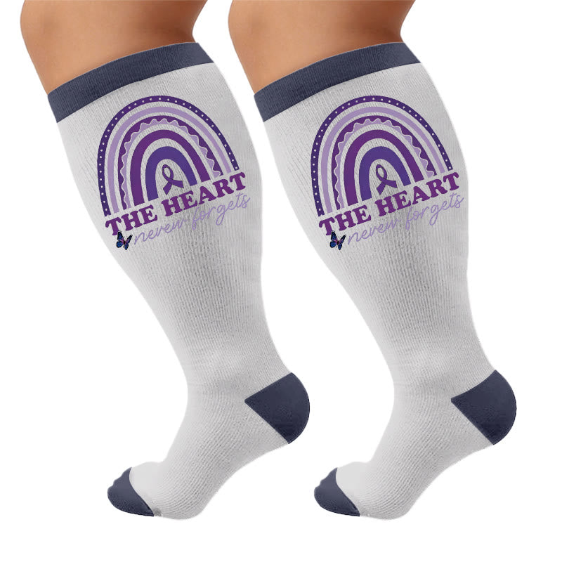 Plusock Plus Size Amnesia Print Compression Socks - Rainbow(1 Pair) - 4XL - image 6