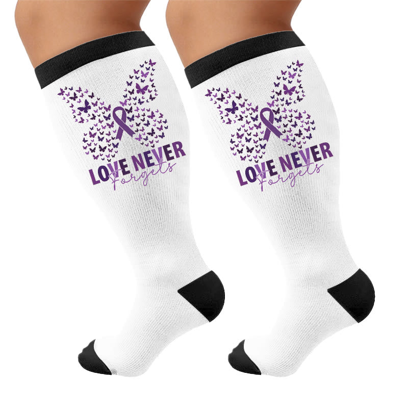 Plusock Plus Size Amnesia Print Compression Socks - Letters(1 Pair) - 4XL - image 7