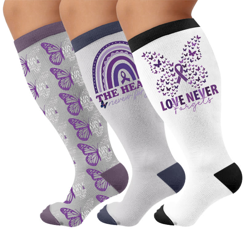 Plusock Plus Size Amnesia Print Compression Socks - Multicolor(3 Pairs) - 4XL - image 1