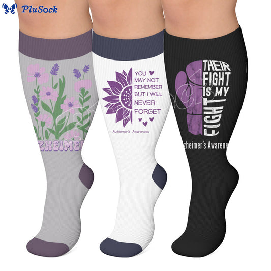 Plusock Plus Size Disoriented Print Compression Socks - image 0