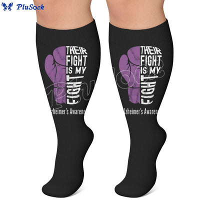 Plusock Plus Size Disoriented Print Compression Socks - image 4