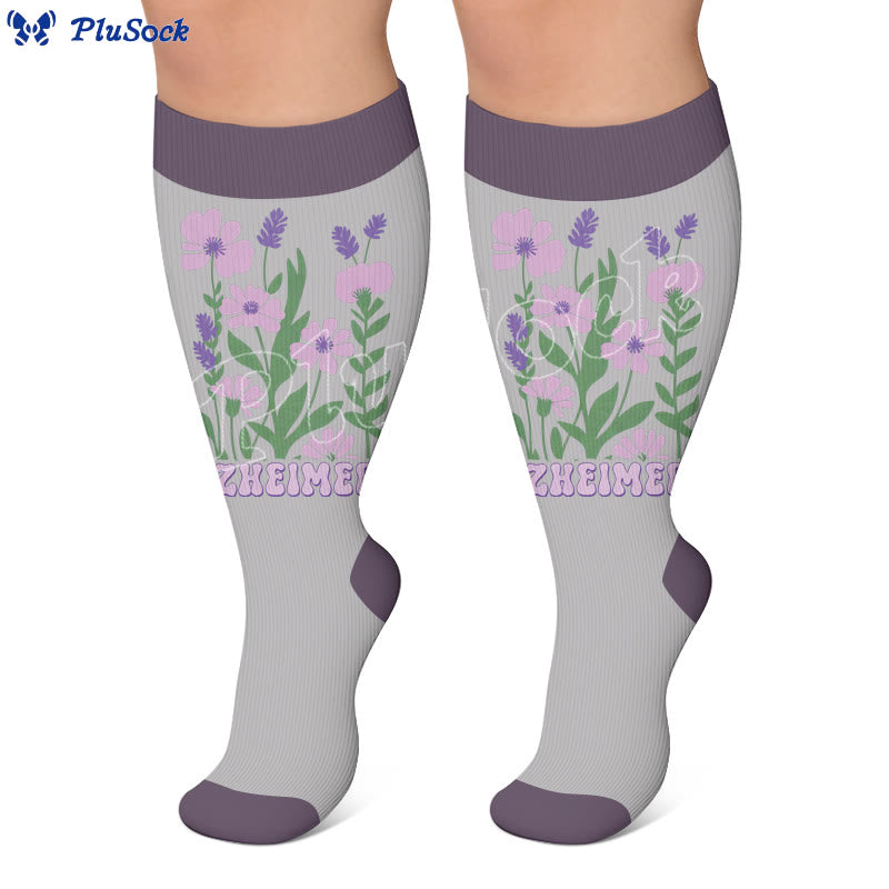 Plusock Plus Size Disoriented Print Compression Socks - image 2