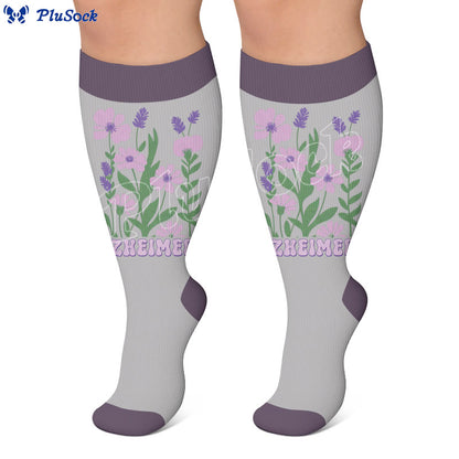 Plusock Plus Size Disoriented Print Compression Socks - image 2