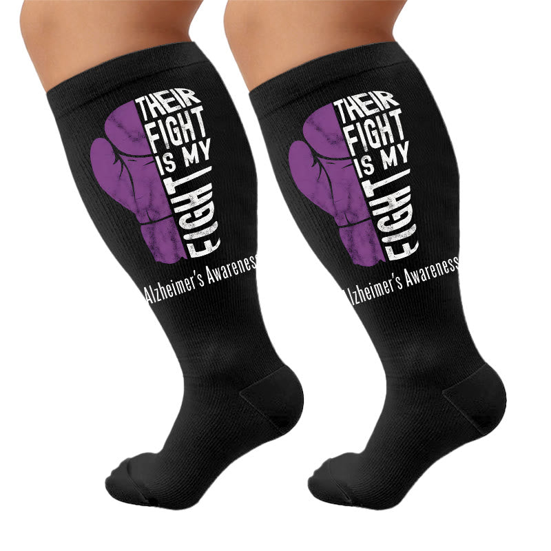 Plusock Plus Size Disoriented Print Compression Socks - Boxing Gloves(1 Pair) - 4XL - image 7
