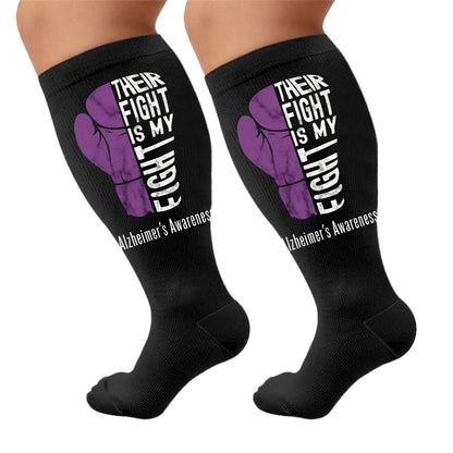 Plusock Plus Size Disoriented Print Compression Socks - Boxing Gloves(1 Pair) - 4XL - image 7
