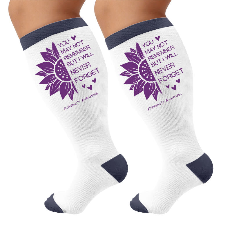 Plusock Plus Size Disoriented Print Compression Socks - Sunflowers(1 Pair) - 4XL - image 6