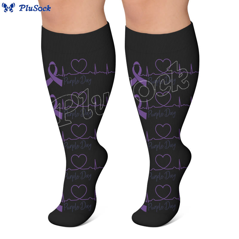 Plusock Plus Size Communication Disorder Printed Compression Socks - image 4