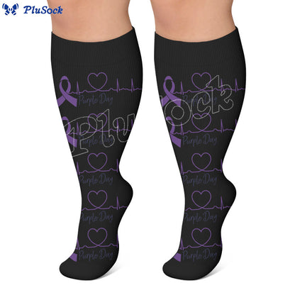 Plusock Plus Size Communication Disorder Printed Compression Socks - image 4