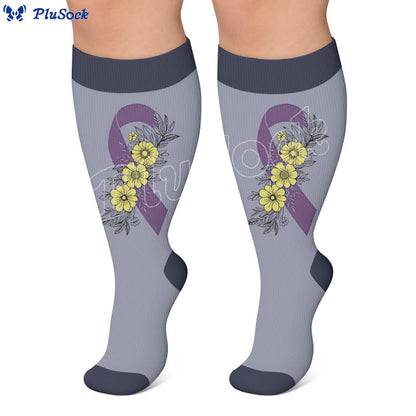 Plusock Plus Size Communication Disorder Printed Compression Socks - image 3
