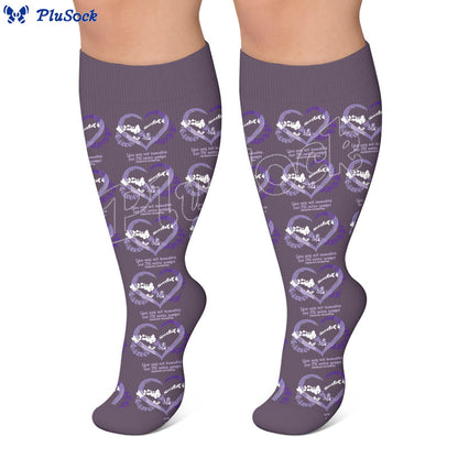 Plusock Plus Size Communication Disorder Printed Compression Socks - image 2