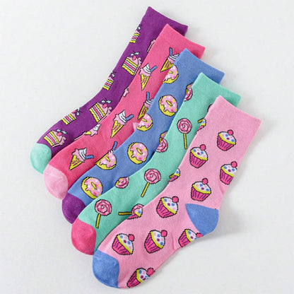 Plusock Candy Donuts Quarter Socks(5 Pairs) - Multicolor - EU36-42(US3-8.5) - image 1