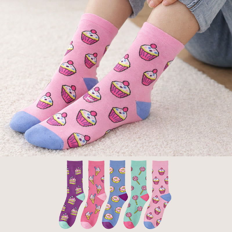 Plusock Candy Donuts Quarter Socks(5 Pairs) - image 0