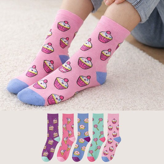Plusock Candy Donuts Quarter Socks(5 Pairs) - image 0