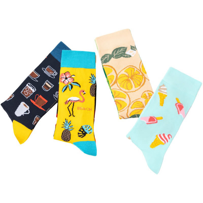 Plusock Ice Cream Fruit Quarter Socks(4 Pairs) - image 2