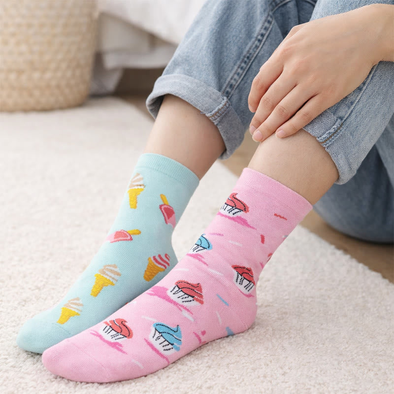 Plusock Ice Cream Fruit Quarter Socks(4 Pairs) - image 3