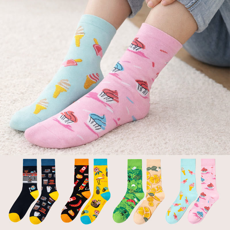 Plusock Ice Cream Fruit Quarter Socks(4 Pairs) - image 0