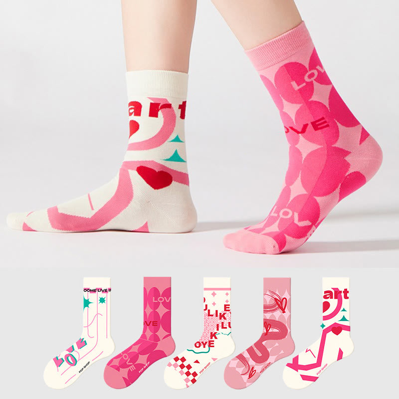 Plusock Trendy Pink Tones Quarter Socks(5 Pairs) - image 0