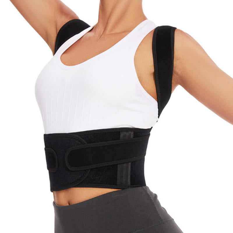 Plusock Lightweight Adjustable Posture Corrector Shoulder Brace - Black - 3XL - image 1