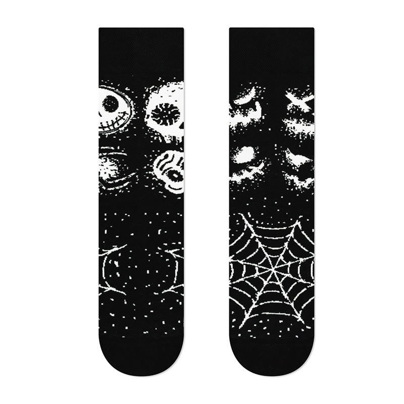 Plusock Creative Mismatched Skull Quarter Socks(4 Pairs) - image 5