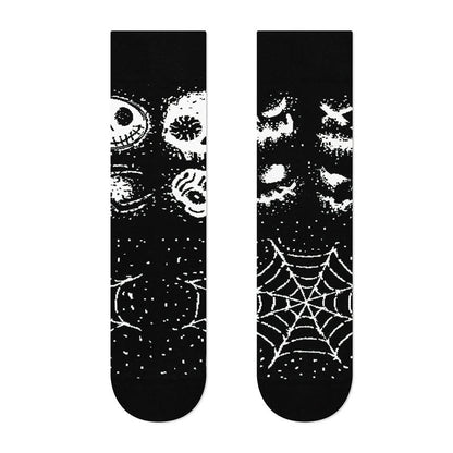 Plusock Creative Mismatched Skull Quarter Socks(4 Pairs) - image 5