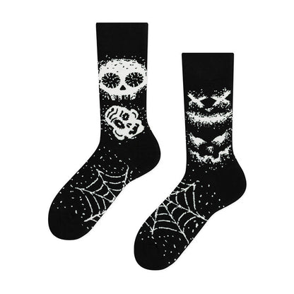 Plusock Creative Mismatched Skull Quarter Socks(4 Pairs) - image 4