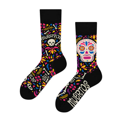 Plusock Creative Mismatched Skull Quarter Socks(4 Pairs) - image 2