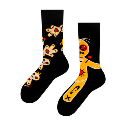 Plusock Creative Mismatched Skull Quarter Socks(4 Pairs) - image 1