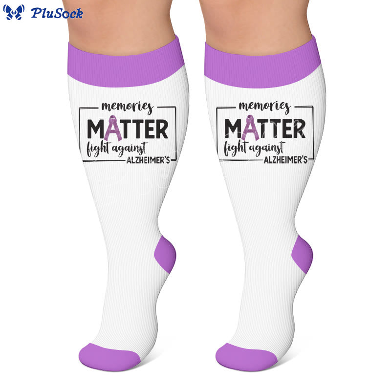 Plusock Plus Size Purple Printed Compression Socks - image 3