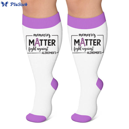 Plusock Plus Size Purple Printed Compression Socks - image 3