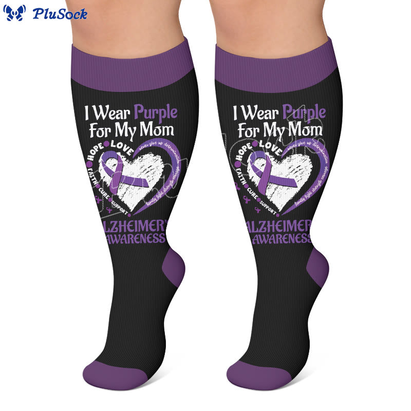 Plusock Plus Size Purple Printed Compression Socks - image 4