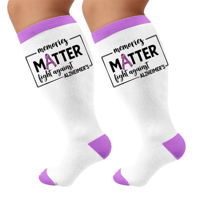 Plusock Plus Size Purple Printed Compression Socks - Letters (1 pair) - 4XL - image 6