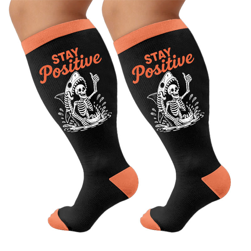 Plusock Plus Size Beach Print Compression Socks - Shark (1 pair) - 4XL - image 7