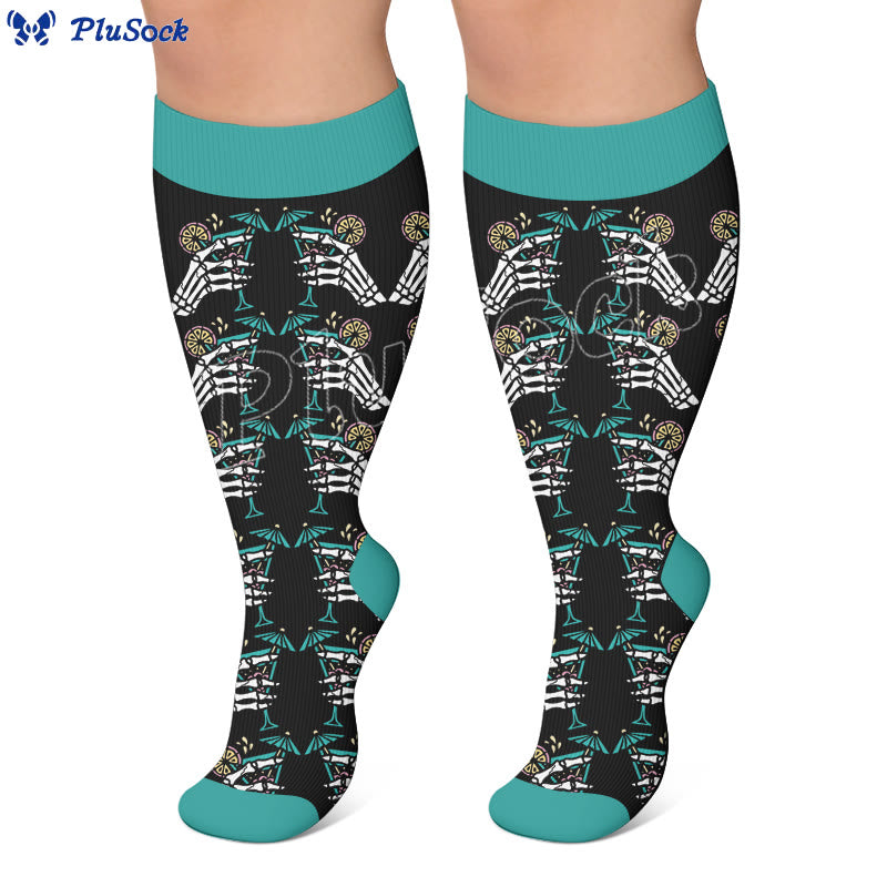 Plusock Plus Size Vacation Print Compression Socks - image 4