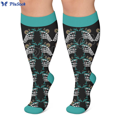 Plusock Plus Size Vacation Print Compression Socks - image 4