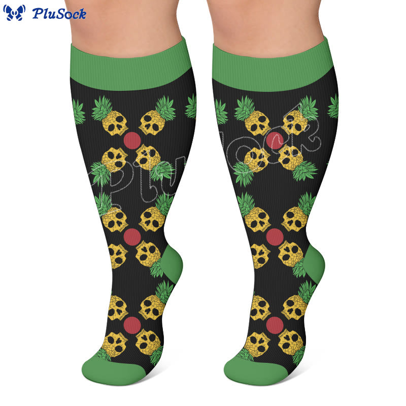 Plusock Plus Size Floral Print Compression Socks - image 4