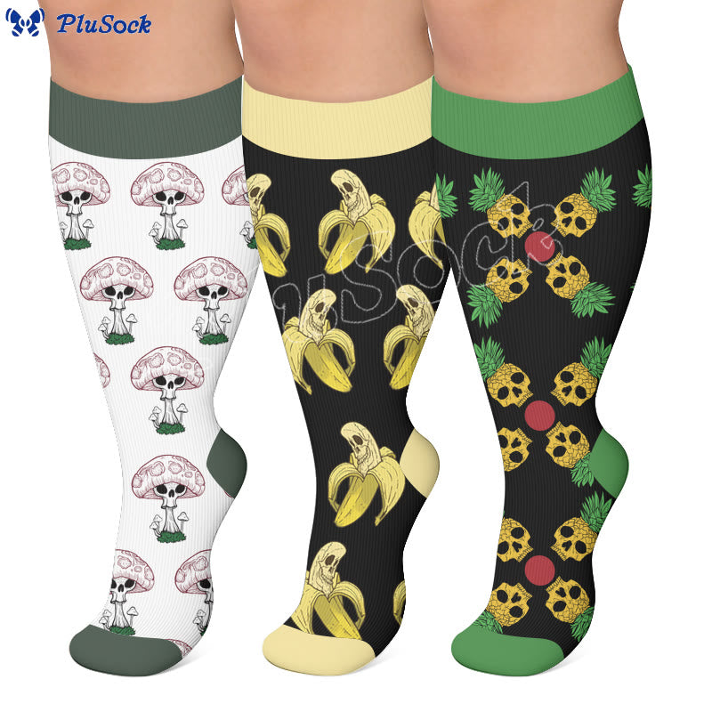 Plusock Plus Size Floral Print Compression Socks - image 0