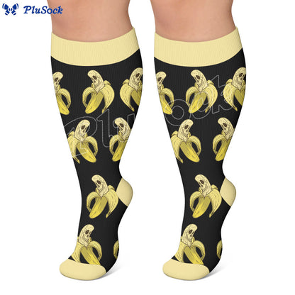 Plusock Plus Size Floral Print Compression Socks - image 3