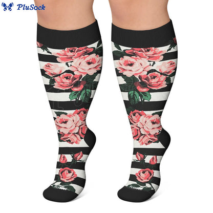 Plusock Plus Size Mushroom Pinecone Compression Socks - image 2