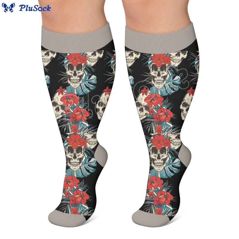 Plusock Plus Size Skull Compression Socks - image 6