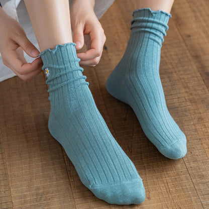 Plusock Embroidered Daisy Sleep Socks(8 Pairs) - image 4