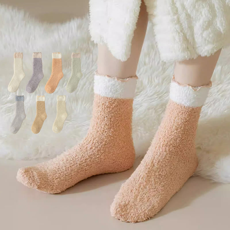 Plusock Coral Fleece Sleep Socks(7 Pairs) - Multicolor - EU 36-40(US 3-7) - image 0
