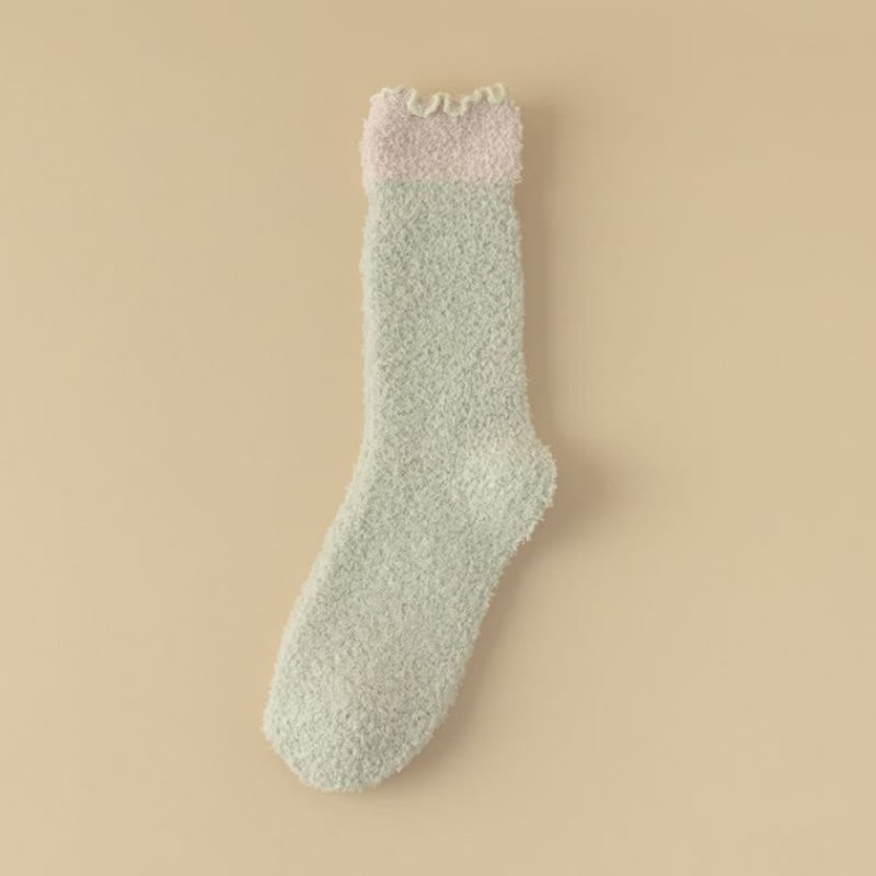 Plusock Coral Fleece Sleep Socks(7 Pairs) - Green - EU 36-40(US 3-7) - image 13